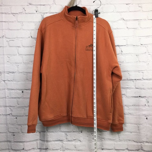 Artisans 1864 Saratoga Orange Mock Collar Long Sleeve Zippered Fleece Men's M - Picture 10 of 14